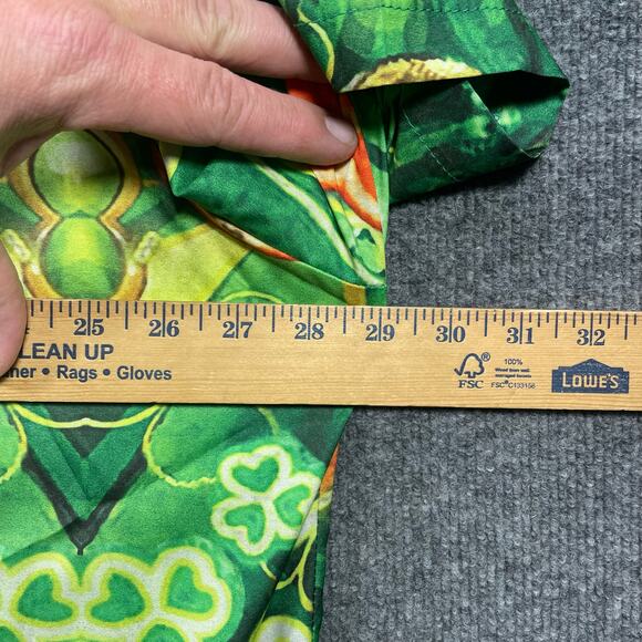 Misslook St. Patrick's Day Button Up Shirt Men's 4XL Green Geometric Allover - Picture 5 of 10